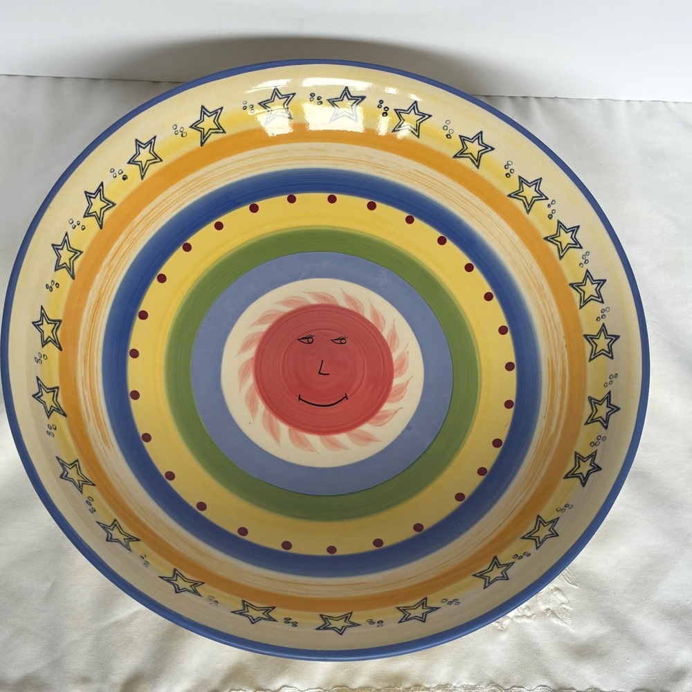 Pfaltzgraff Serving Bowl 12" Pistoulet Sun Stars Stoneware French Country Tuscan - Picture 2 of 9